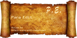 Para Edit névjegykártya