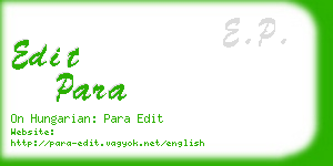 edit para business card